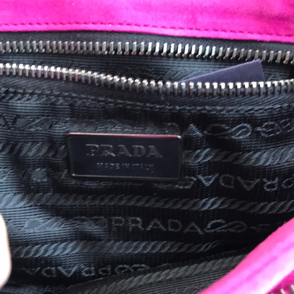 Prada Pattina Fuxia Camoscio Micro Suede Handbag - Picture 4 of 5